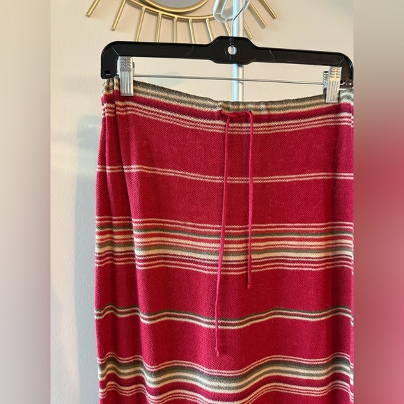 Ralph Lauren linen cotton blend lightweight burgundy stripe maxi skirt small EUC - Picture 5 of 7